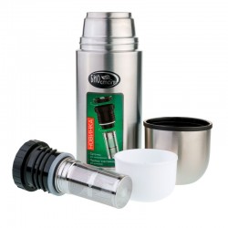 Термос "Биосталь-ОХОТА" с узкой горловиной и пробкой с ситечком, 1,0 л/12/