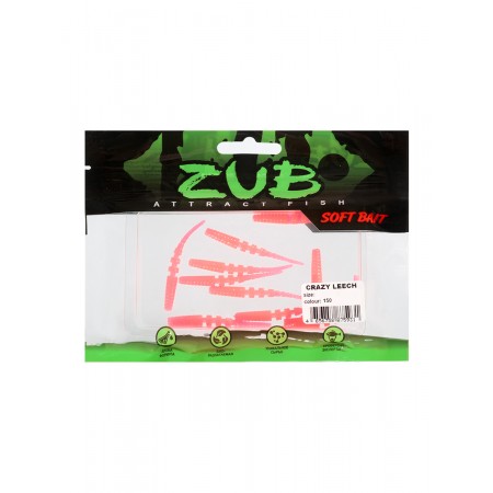 Приманка ZUB-CRAZY LEECH 50мм-10шт, (цвет 150) розовый-2