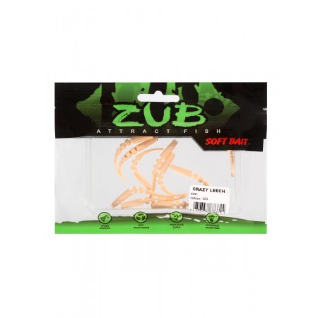 Приманка ZUB-CRAZY LEECH 50мм-10шт, (цвет 303) телесный-2