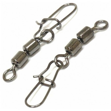 Вертлюг двойной с застежкой Namazu HS 2X ROLLING SWIVELS WITH NICE SNAP, цв. BN, р. 6, test-12 кг (уп.10 шт)/1500/1000/-1