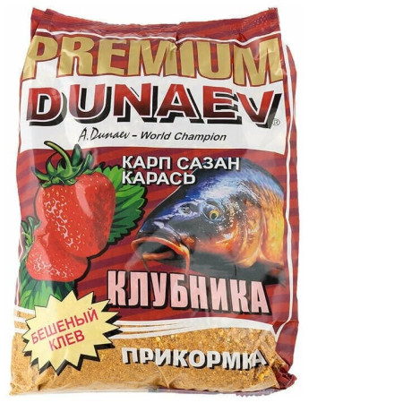 Прикормка "DUNAEV-PREMIUM" 1кг Карп-Сазан Клубника