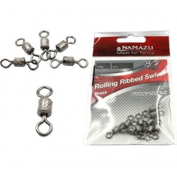 Вертлюг Namazu ROLLING RIBBED SWIVEL, латунь, цв. BN, р. 2/0, test-91 кг (уп.5 шт)/1000/