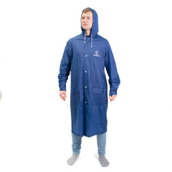 Плащ-дождевик СЛЕДОПЫТ, плотный PVC, 76х130 см., на кнопках, с капюшоном, синий, р. 56-58/50/
