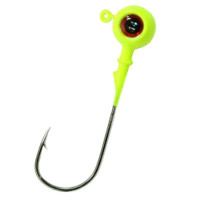 Джиг крашеный "Шар с глазом 3D" 18 гр, кр-к VD-077 Gamakatsu Ni  4/0, цв. 02-желтый, 5 шт/упак