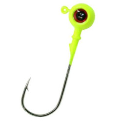 Джиг крашеный "Шар с глазом 3D" 24 гр, кр-к VD-077 Gamakatsu Ni  5/0, цв. 02-желтый, 5 шт/упак