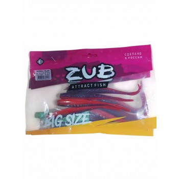 Приманка ZUB-HORDA SLAG 144мм(5,6")-4шт, (цвет 021) фиолетовый верх-красный низ