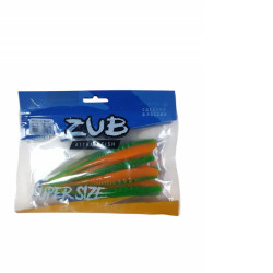 Приманка ZUB-HORDA SLAG 144мм(5,6")-4шт, (цвет 022) зеленый верх-оранжевый низ