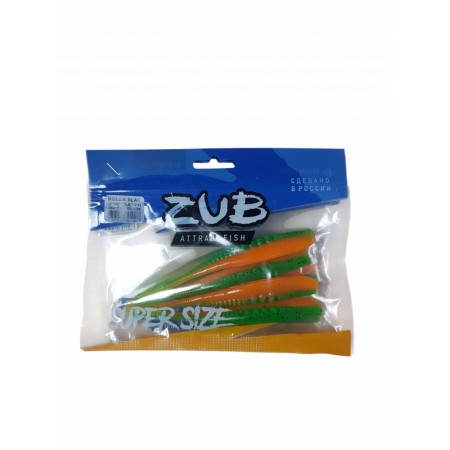 Приманка ZUB-HORDA SLAG 144мм(5,6")-4шт, (цвет 022) зеленый верх-оранжевый низ