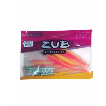 Приманка ZUB-HORDA SLAG 144мм(5,6")-4шт, (цвет 023) розовый вех-желтый низ