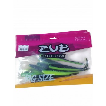 Приманка ZUB-HORDA SLAG 144мм(5,6")-4шт, (цвет 033) черный верх-желтый низ