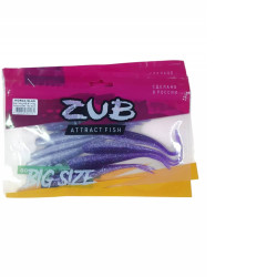 Приманка ZUB-HORDA SLAG 144мм(5,6")-4шт, (цвет 036) фиолетовый верх-натурал низ