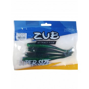 Приманка ZUB-HORDA SLAG 144мм(5,6")-4шт, (цвет 040) черный верх-изумрудный низ