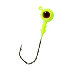 Джиг крашеный "Шар с глазом 3D" 12 гр, кр-к VD-077 Gamakatsu Ni  3/0, цв. 02-желтый, 5 шт/упак