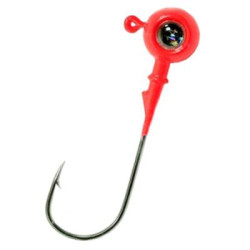 Джиг крашеный "Шар с глазом 3D" 28 гр, кр-к VD-077 Gamakatsu Ni  5/0, цв. 01-красный, 5 шт/упак