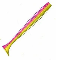 Приманка ZUB-SWING  99мм(4")-4шт, (цвет 023) розовый верх - желтый низ