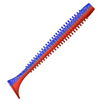 Приманка ZUB-SWING 160мм(6,3")-4шт, (цвет 021) фиолетовый верх -красный низ