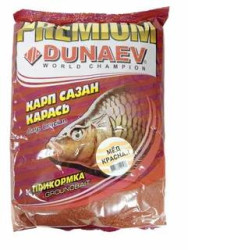 Прикормка "DUNAEV-PREMIUM" Карп-Сазан МЕД красная