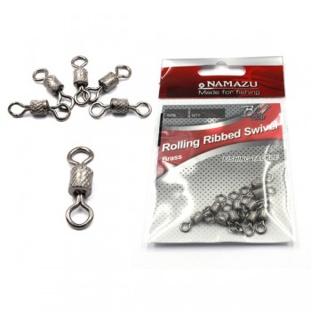 Вертлюг Namazu ROLLING RIBBED SWIVEL, латунь, цв. BN, р. 4/0, test-125 кг (уп.5 шт)/1000/