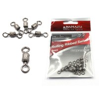 Вертлюг Namazu ROLLING RIBBED SWIVEL, латунь, цв. BN, р. 6, test-19 кг (уп.10 шт)/3000/1000/2000/