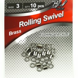 Вертлюг Namazu ROLLING SWIVEL, латунь, цв. BN, р. 3, test-35 кг (уп.10 шт)/2000/1000/