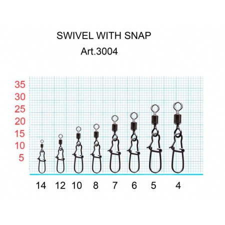 Вертлюжок с застежкой Nice,  6 (18 кг), (упак. 10 шт)-1