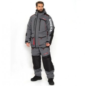 Костюм зимний Siberia цвет Серый/Черный ткань Breathable (Размер: 44-46, Рост: 170-176)