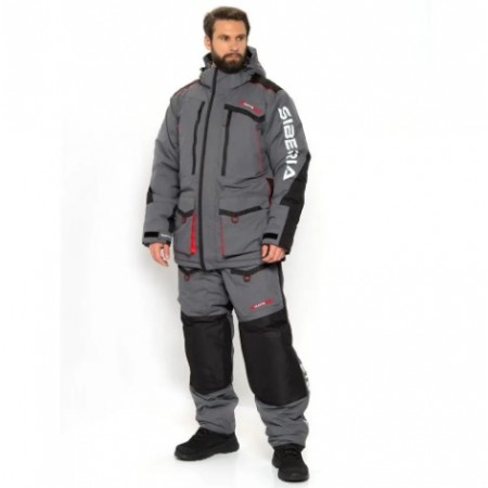 Костюм зимний Siberia цвет Серый/Черный ткань Breathable (Размер: 44-46, Рост: 170-176)