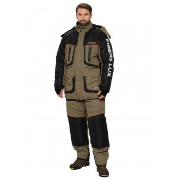 Костюм зимний Siberia LUX ткань Breathable цвет Хаки/Черный (Размер: 52-54, Рост: 182-188)