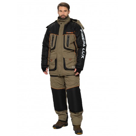 Костюм зимний Siberia LUX ткань Breathable цвет Хаки/Черный (Размер: 52-54, Рост: 182-188)