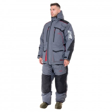 Костюм зимний Siberia цвет Серый/Черный ткань Breathable (Размер: 52-54, Рост: 182-188)