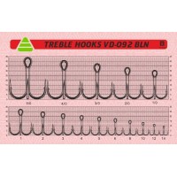 Крючки "Тройник VD-092 (BN) "Treble Hooks   6", 25 шт/уп