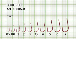 Крючок SODE-RING  0,5 с ушком, покрытие RED (10 шт)-1