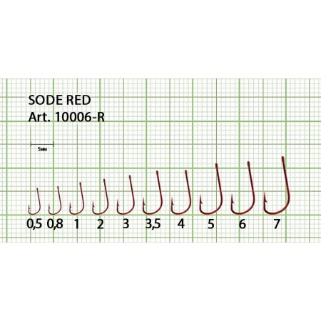 Крючок SODE-RING  3,5 с ушком, покрытие RED (10 шт)-1