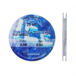 Леска монофильная ALLVEGA "Ice Line Concept" 25м 0,14мм (2,78кг) прозрачная