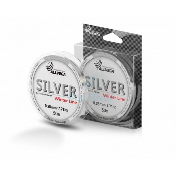 Леска монофильная ALLVEGA "Silver" 50м 0,22мм (6,28кг) серебристая