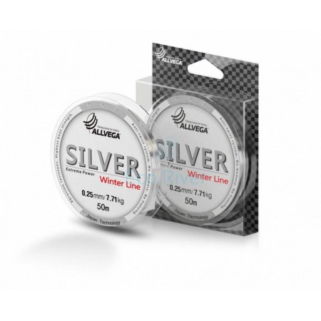 Леска монофильная ALLVEGA "Silver" 50м 0,22мм (6,28кг) серебристая