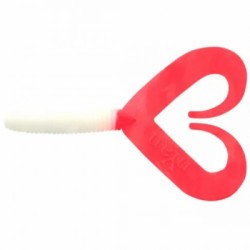 Твистер YAMAN PRO Loop-Two, р.2 inch, цвет  #05 - White with red tail (уп.10 шт)
