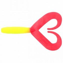 Твистер YAMAN PRO Loop-Two, р.2 inch, цвет  #06 - Chartreuse/red (уп.10 шт)