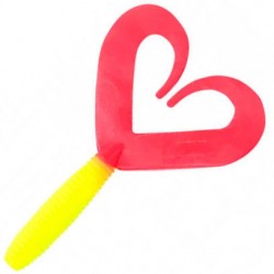 Твистер YAMAN PRO Loop-Two, р.3 inch, цвет #06 - Chartreuse/red (уп.5 шт)