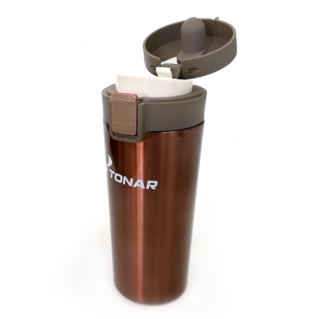 Термос-кружка (HS.TMК-02) 400ML кофейный TONAR-1